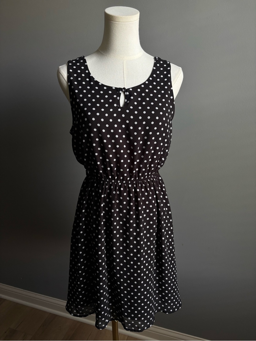 Ya Los Angeles Silk Blend Polka Dot Mini Dress
